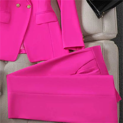 Décontracté à manches longues Blazer pantalon ensembles costumes pour femme 2025 mode 2 pièces ensemble pour femmes bureau dame manteaux vestes