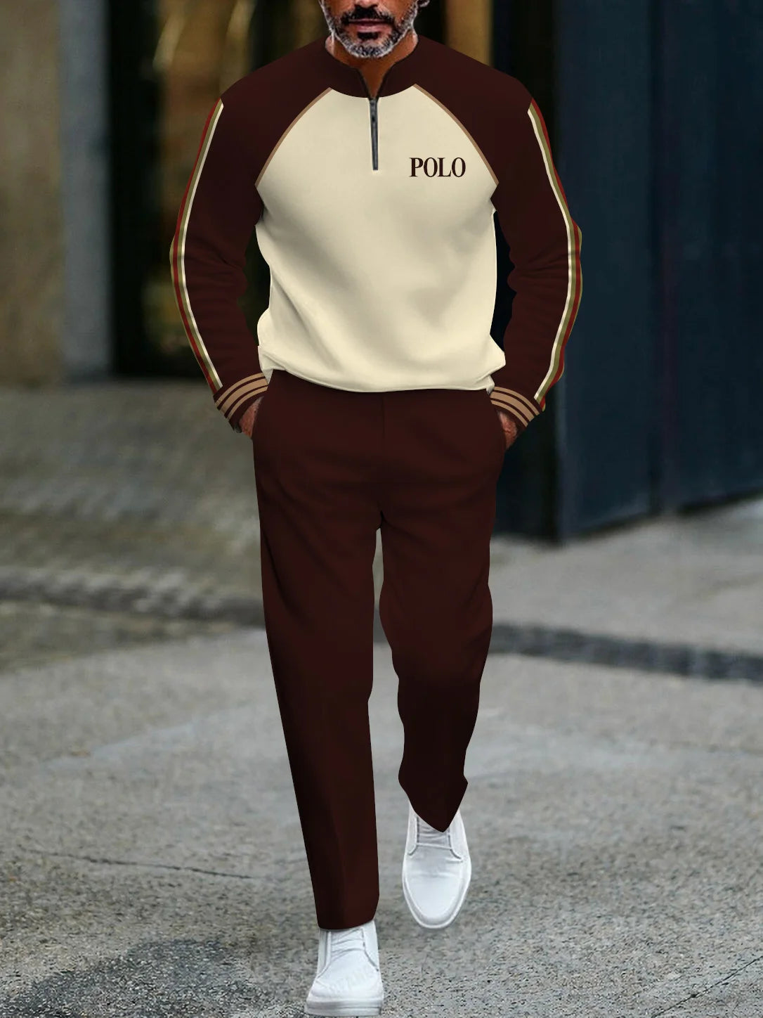 Ensemble pantalon Long à manches longues pour hommes, demi-fermeture éclair imprimée en 3D, fermeture à glissière, ajustement confortable, tenue décontractée à la mode, nouvelle collection 2025