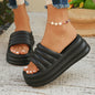 Pantoufles à plateforme épaisse pour femmes, chaussures de plage confortables à semelle souple, diapositives optiques, sandales astronomiques coordonnantes pour dames, été 2024