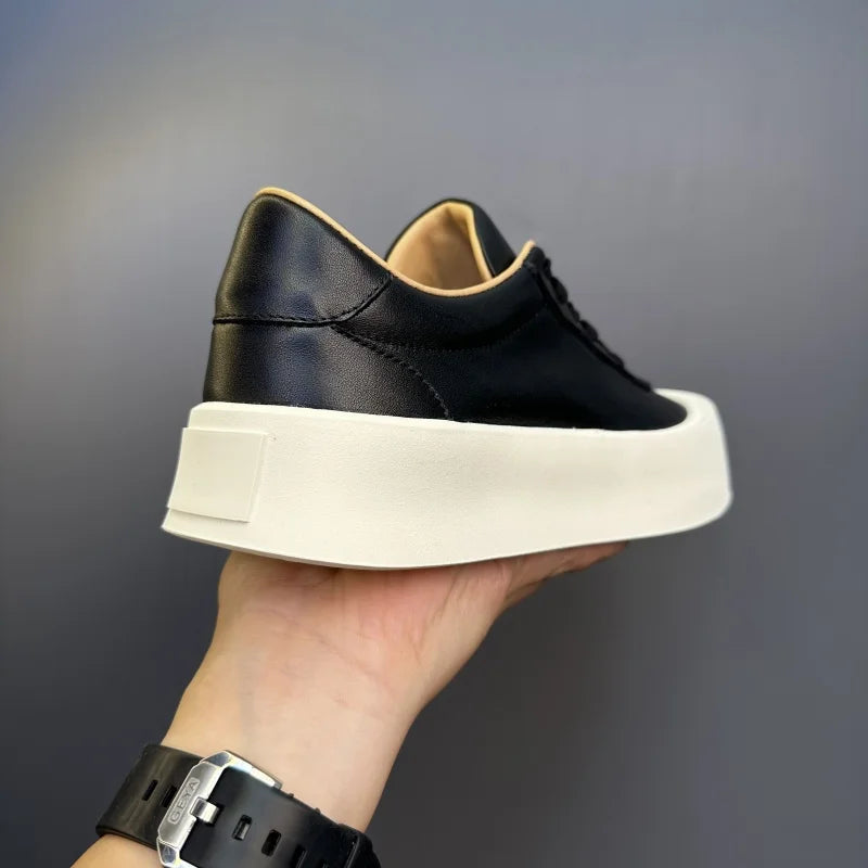 DOYUTIG-Chaussures de planche en cuir véritable pour hommes, baskets à semelle optique coordonnante, chaussures décontractées, rétro vintage, printemps et automne, SGHousex, nouveau