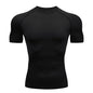 Hommes Compression course t-shirt Fitness serré à manches courtes t-shirt formation Jogging chemises vêtements de sport séchage rapide Rashgard