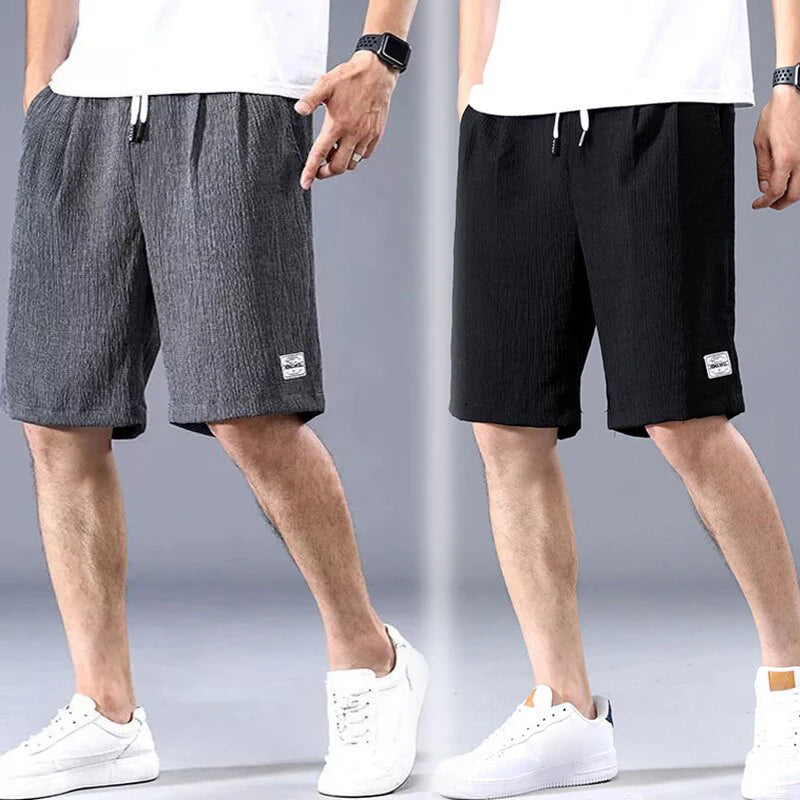 Lce – short de sport en soie pour hommes, pantalon court, ample, jambe droite, Cool, respirant, nouvelle tendance, décontracté, XL-XXXL