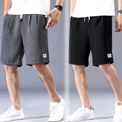 Lce – short de sport en soie pour hommes, pantalon court, ample, jambe droite, Cool, respirant, nouvelle tendance, décontracté, XL-XXXL