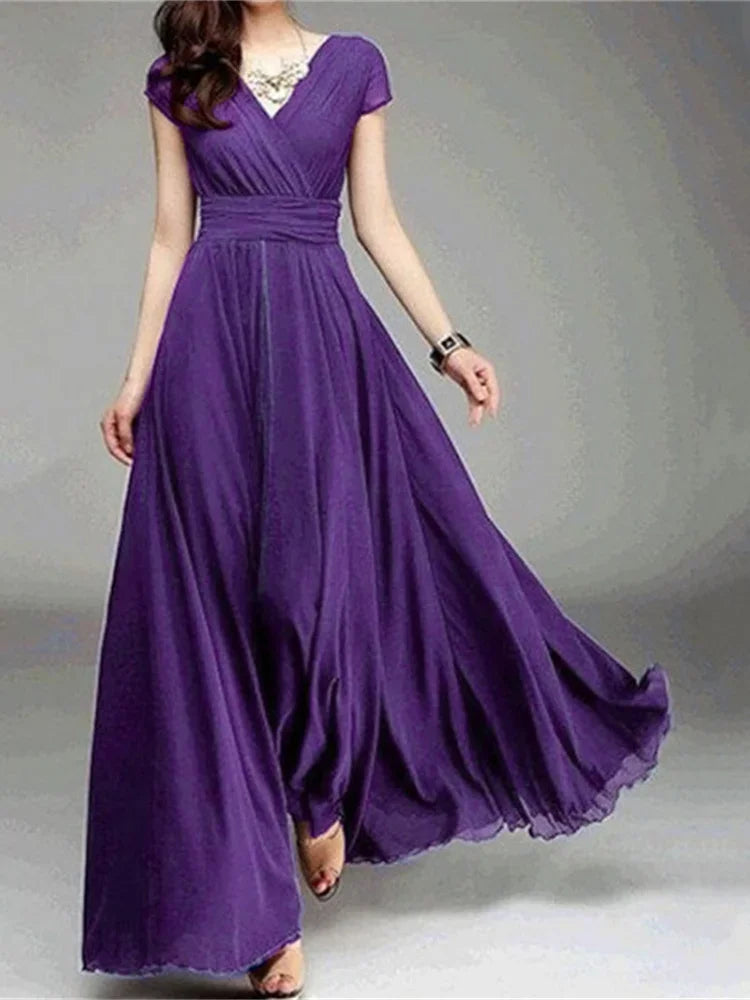 Robe moulante élégante à manches courtes en mousseline de soie pour femmes, robes de soirée bohèmes pour femmes, robe d'été sexy pour dames, 2022