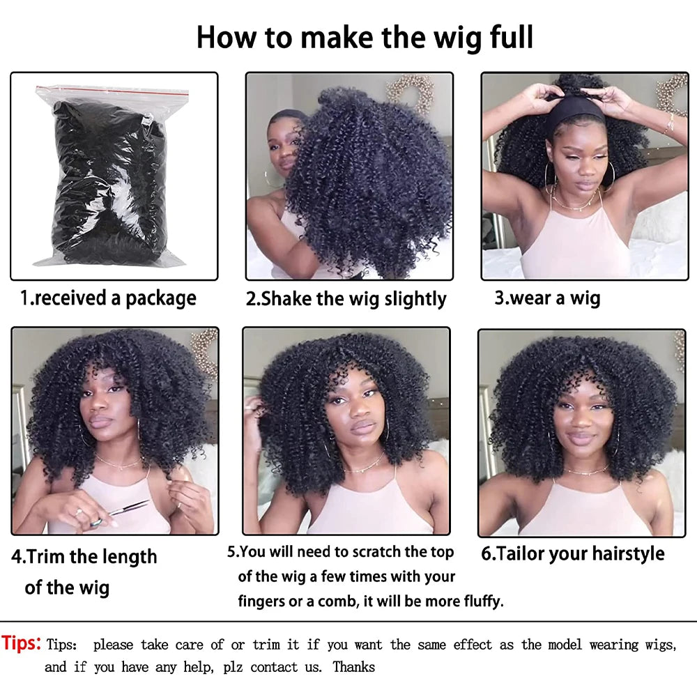 Perruque bouclée avec frange, perruque Afro bouclée pour femmes noires, perruque longue et moelleuse en Fiber synthétique pour fête quotidienne, Cosplay