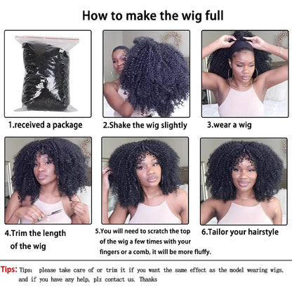 Perruque bouclée avec frange, perruque Afro bouclée pour femmes noires, perruque longue et moelleuse en Fiber synthétique pour fête quotidienne, Cosplay