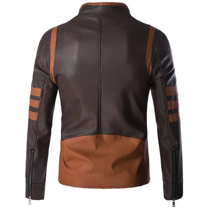 Blouson aviateur en cuir PU décontracté Wolverine pour hommes, manteau Lomatéritive, fermeture éclair, mince, grande taille, 5XL-M, automne, 2024