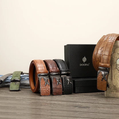 Ceinture en cuir PU pour hommes, ceinture à boucle automatique à la mode pour les affaires populaires, ceinture masculine de haute qualité