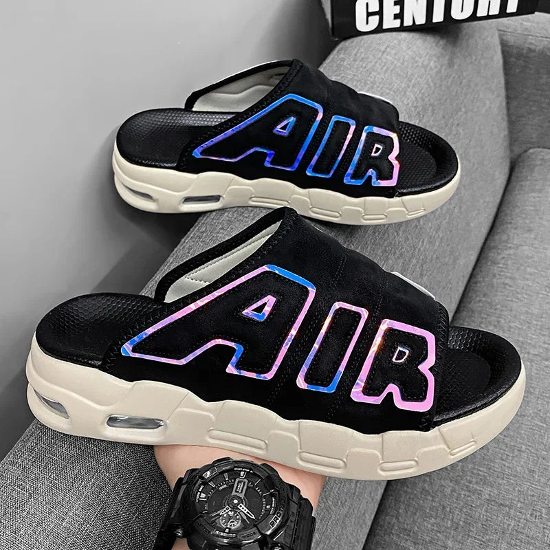 Pantoufles d'été confortables pour hommes, sandales d'extérieur pour hommes, chaussures de marques originales, sandales pour garçons, 2024