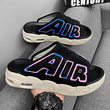 Pantoufles d'été confortables pour hommes, sandales d'extérieur pour hommes, chaussures de marques originales, sandales pour garçons, 2024