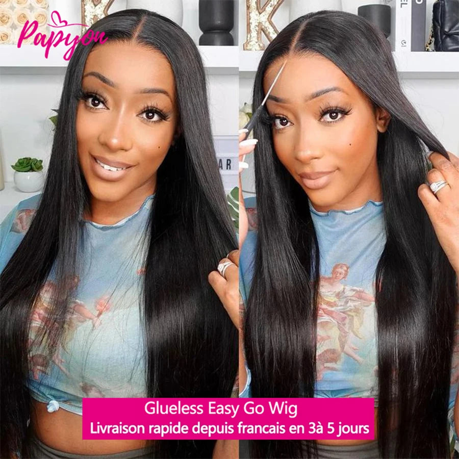 6x4 Perruque Cheveux Humain Sans Colle Perruque Ni Gel Prête à Aller 4X4 Lace Closure Perruque Sans Colle Livraison 3 Jour Franc