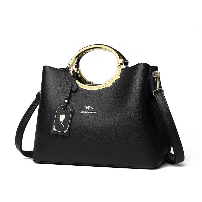 Sac à Main de Luxe en Cuir Souple pour Femme, Fourre-Tout de Grande Capacité à 3 Couches, de Styliste, de Bonne Qualité