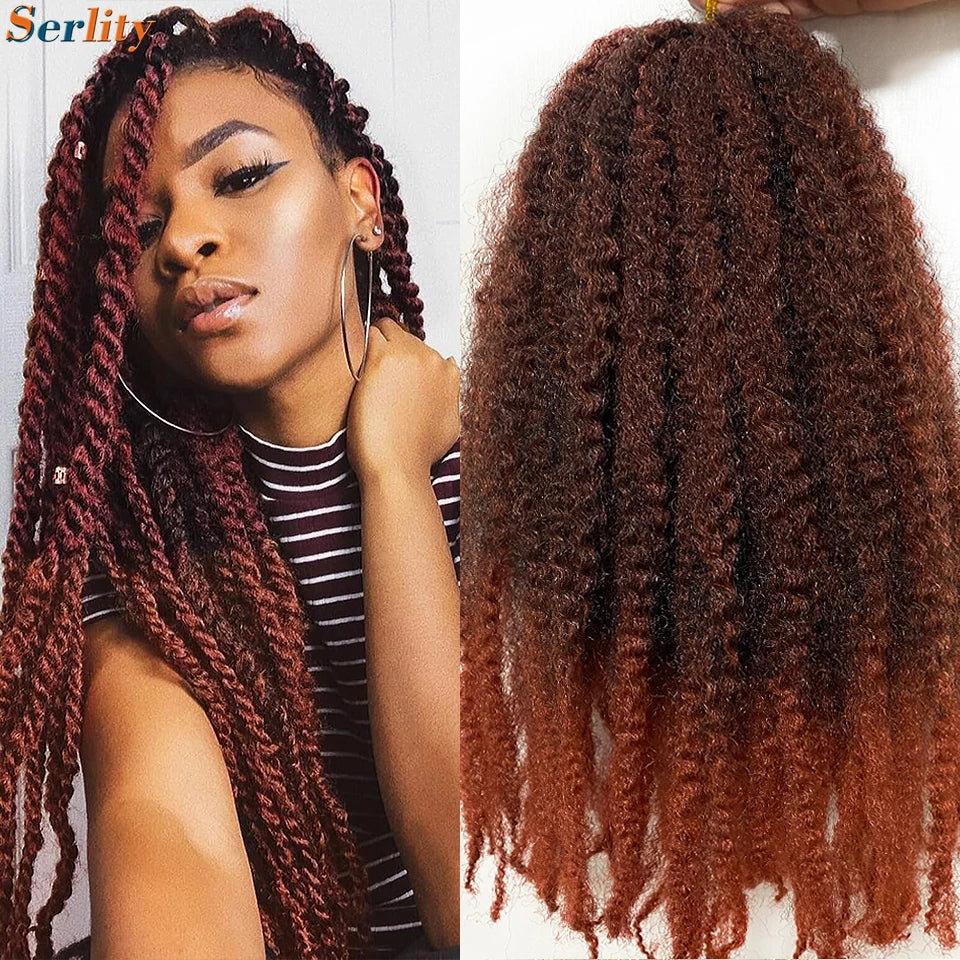 Marley Twist cheveux tressés pré - étirés pack de 1 - 6 ombre boucles africaines crochet cheveux tressés pour faux locs Jumbo Marley Twist cheveux