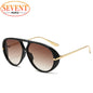 Lunettes de soleil pilote Punk ovales surdimensionnées pour femmes, grande marque de luxe, monture métallique Vintage, lunettes de soleil pour dames, bouclier UV400, 2025