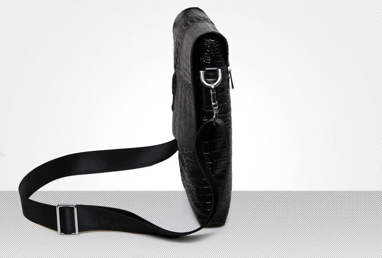 Marque de luxe sac de messager hommes en cuir affaires Alligator sac à bandoulière mâle sacoche décontractée Crocodile Grain sac à bandoulière pour hommes