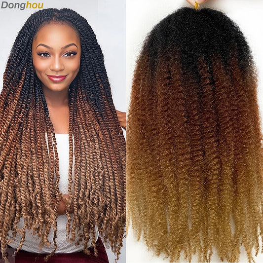 Marley Hair 18 pouces cheveux synthétiques tressés Marley Ombre noir brun blond gris 350 pour cheveux tressés Afro Kinky Marley Twist