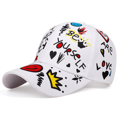 Lettre impression graffiti hip hop casquette de baseball mode en plein air couple universel sauvage chapeau de soleil sport casquettes décontractées papa chapeaux