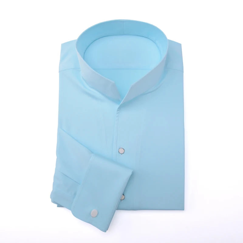 Chemise Française à Manches sulfpour Homme, Coupe Cintrée, Style Business Elite, pour Mariage, Printemps et Automne, 2024