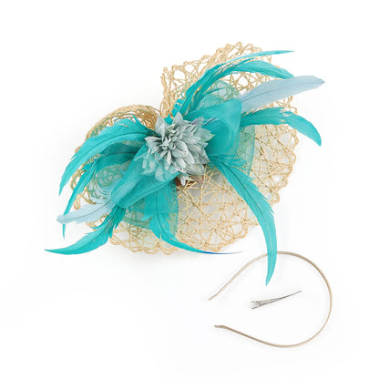 Chapeau fascinateur en plumes et fleurs, Design Unique, chapeau Derby pour fête de thé, mascarade, décoration de cheveux, cadeau de noël pour femmes