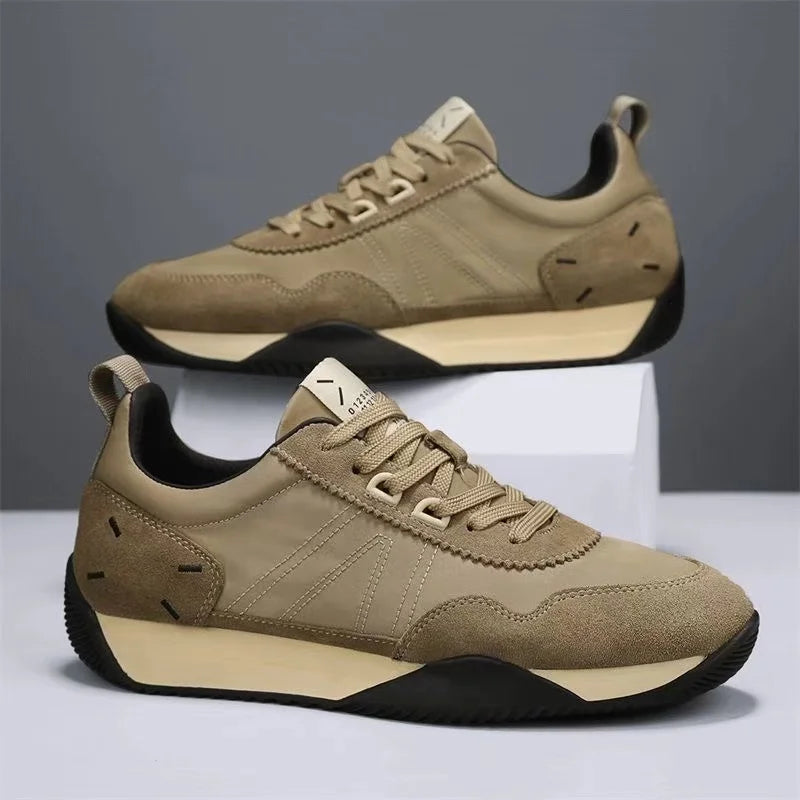 Printemps automne chaussures hommes augmenté mode cuir chaussures décontractées conseil chaussures de haute qualité en plein air grosses baskets Style britannique