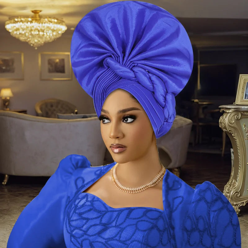 NigWin-Turban Africain de Haute Qualité pour ixde Mariage, Cravate de Sauna, Aso Oke Gele, Déjà Fabriqué, Auto Gele, 2025