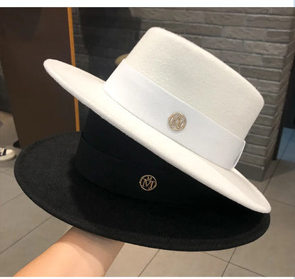 Fedora chapeaux pour femmes mode élégant melon robe casquettes Panama église mariage ruban bande chapeau hommes feutre Jazz chapeau