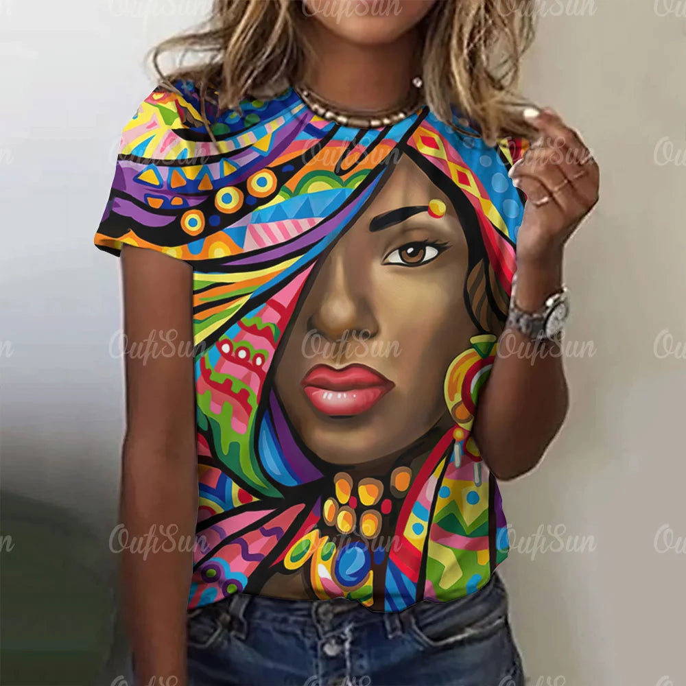 T-shirt manches courtes col rond femme, vintage, décontracté, impression drôle, été, élégant, respirant, Y2k