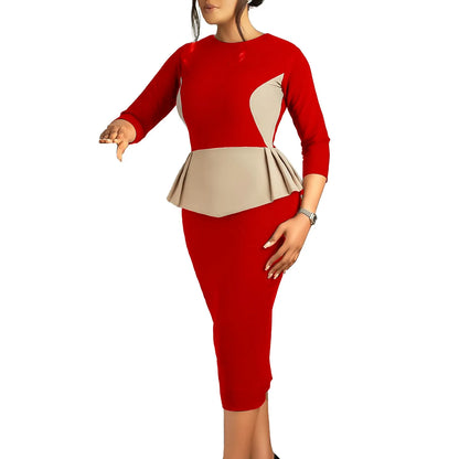 Robe de banlieue pour femmes, nouvelle mode automne et hiver, tempérament élégant, couleur, sac de banlieue, fesse