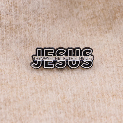 Broche en émail chrétien JESUS Way Truth Life, broches à revers, Badge sur sac à dos, accessoires pour vêtements, bijoux à la mode, cadeaux