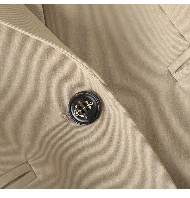 Costume Blazer Bleu Décontracté pour Femme, Tenue de Bureau, Manches sulf, Veste à Bouton Unique, Ensemble 2 Pièces, Chic, Mode, Pantalon, Élégant