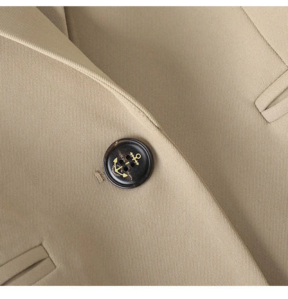 Costume Blazer Bleu Décontracté pour Femme, Tenue de Bureau, Manches sulf, Veste à Bouton Unique, Ensemble 2 Pièces, Chic, Mode, Pantalon, Élégant