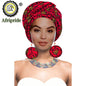 Turbans - bandeaux africains pour femme foulard africain couvre-chef nigérian avec boucle d'oreille assortie Dashiki Ankara cire S20H004