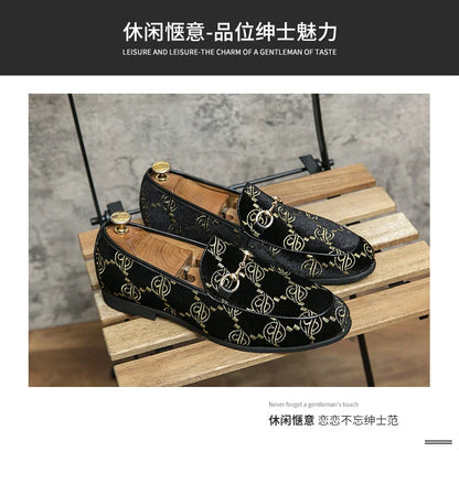 Mocassins de Luxe en Cuir Suédé pour Homme, Chaussures de Grande Taille, Décontractées, de Styliste, pour Robe de Mariée, Plates, Bleues