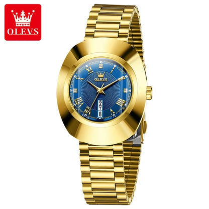 OLEVS Top marque de luxe montre pour femme élégante mode or acier inoxydable montres pour femmes calendrier étanche montre-bracelet à Quartz