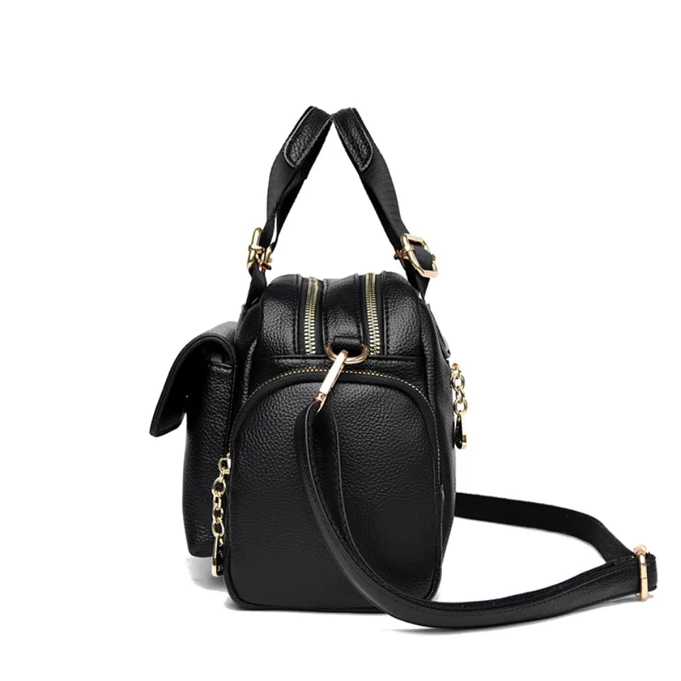 Sac à bandoulière en cuir PU de haute qualité pour femmes, fourre-tout, sacoche multi-poches pour les déplacements quotidiens