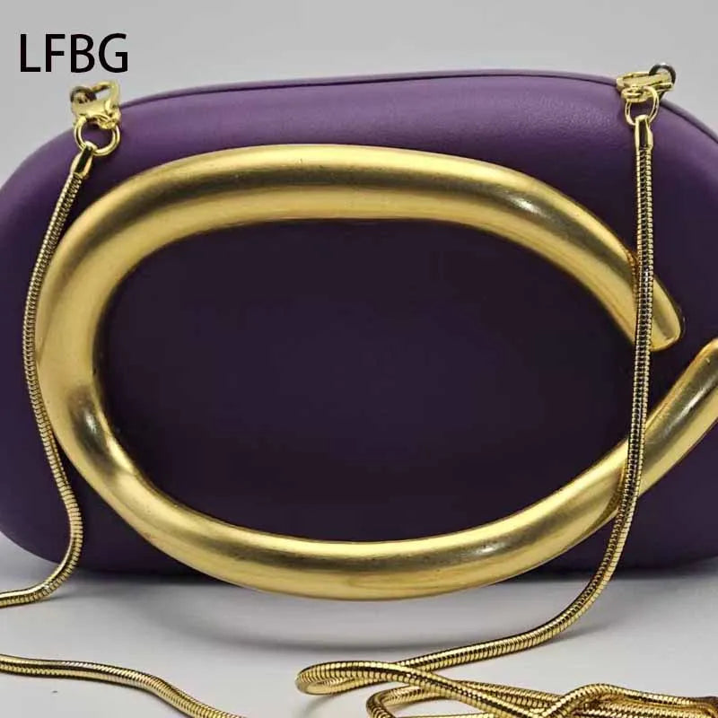 2025 printemps nouveau sac à main en métal coulissant violet sac à main magnifique sac à main de haute qualité pour les femmes