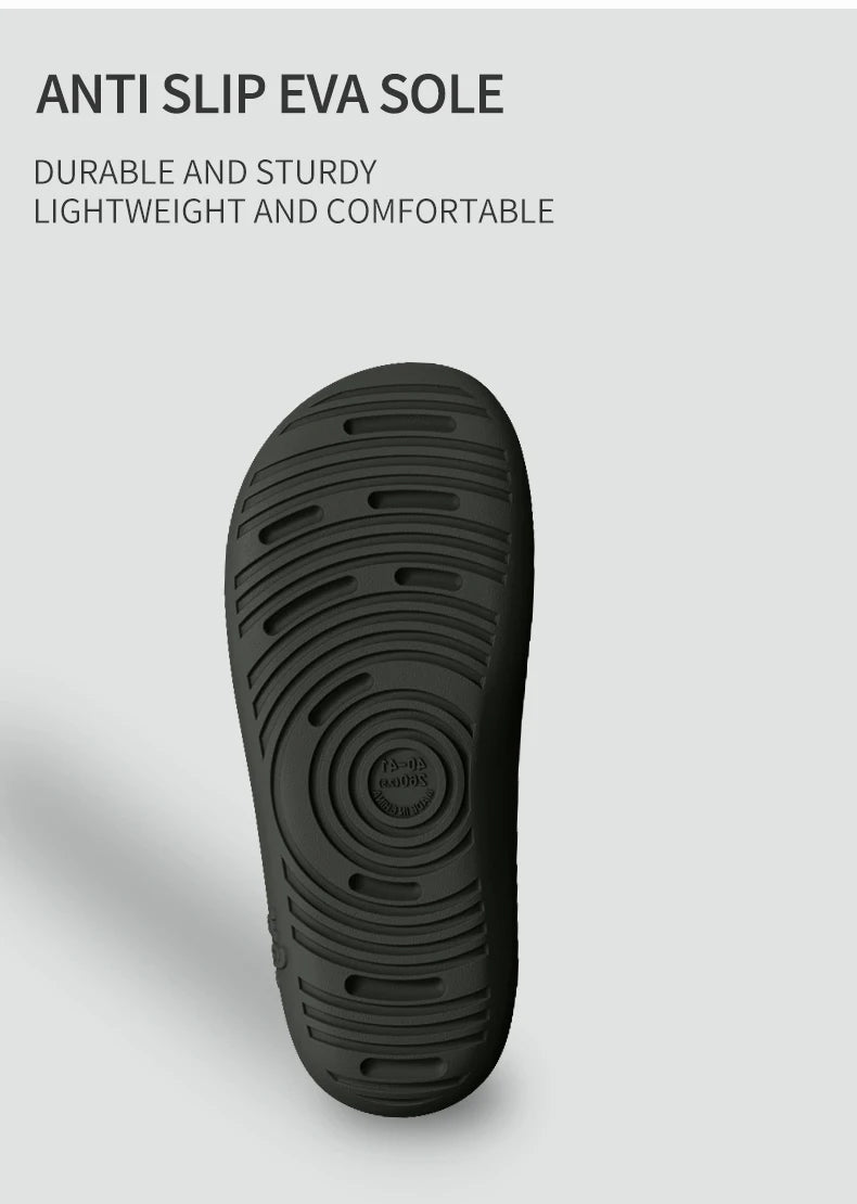 Sandales coulissantes d'été pour hommes, pantoufles antidérapantes à fond épais EVA, tongs d'extérieur confortables et respirantes