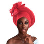 Grande fleur Turban casquette pour femmes élégant Auto Gele couvre-chef dame africaine bandeau Nigeria femme couvre-chef chapeau musulman