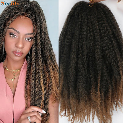 Marley Twist cheveux tressés pré - étirés pack de 1 - 6 ombre boucles africaines crochet cheveux tressés pour faux locs Jumbo Marley Twist cheveux
