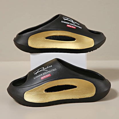 Pantoufles de Couple, vêtements d'extérieur d'été, sandales de plage antidérapantes à semelles épaisses, sandales pour hommes et femmes