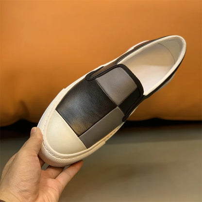 Mocassins plats en cuir véritable pour hommes, chaussures basses respirantes, design de nuit de documents, haute qualité, mode