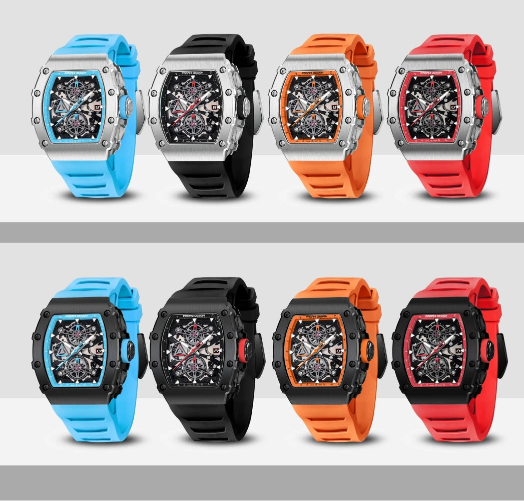 PAGANI DESIGN 2023 nouveau 40MM baril creux mode décontracté hommes montres à Quartz saphir verre montres à Quartz chronographe horloge