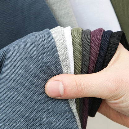 Polo d'été brodé de haute qualité pour hommes, chemise à manches courtes en pur coton respirant et décontracté pour affaires