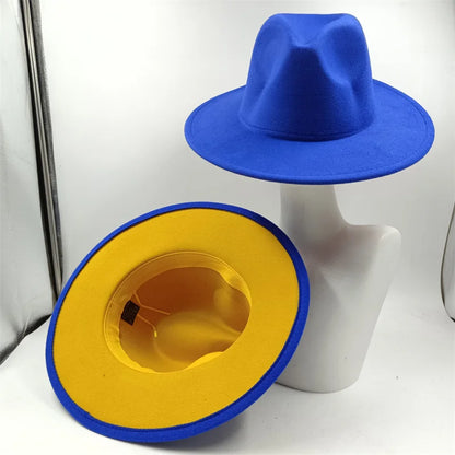 Chapeau Fedora à larges bords pour hommes et femmes, chapeau en feutre ander, chapeau d'église, laine douce, grande taille, DN, britannique, 60cm