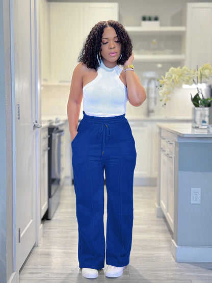 Pantalon femmes pantalons de survêtement pantalons longs cordon taille haute pantalon droit Y2k Streetwear épissure Capris décontracté survêtement 2025 Capris