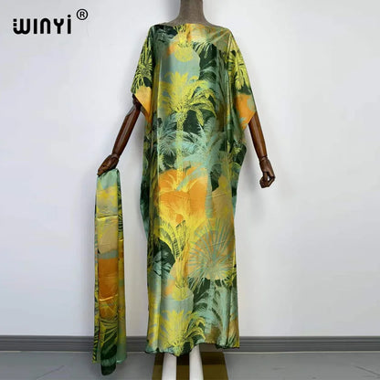 WINYI-Robe de Soirée Élégante et Surdimensionnée pour Femme, Caftan à Imprimé Africain, Nouvelle Mode 2022