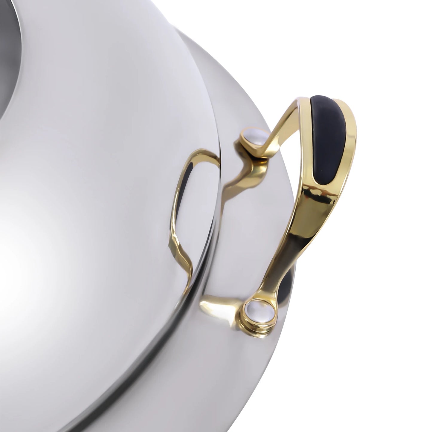 Ensemble de réchaud rond de 3L, chauffe-aliments en acier inoxydable avec couvercle et poignées de transport, feu réglable, dispositif de réchauffement des aliments