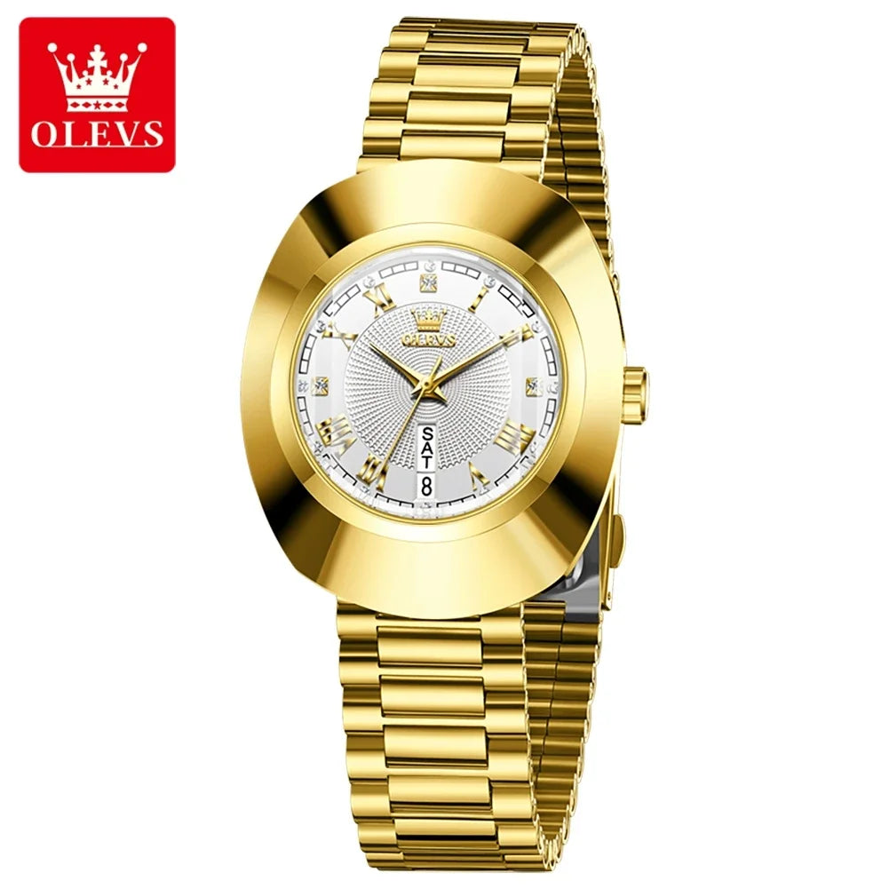 OLEVS Top marque de luxe montre pour femme élégante mode or acier inoxydable montres pour femmes calendrier étanche montre-bracelet à Quartz