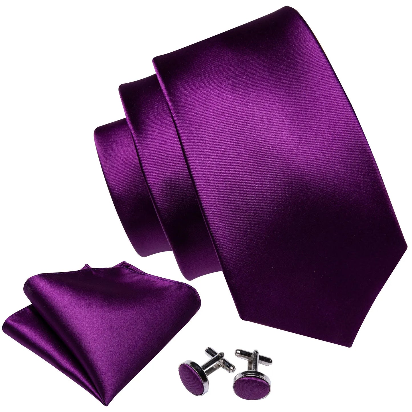 Barry.Wang violet lilas lavande soie hommes cravate mouchoir bouton de manchette ensemble Jacquard cravate florale pour homme mariage fête d'affaires