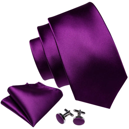 Barry.Wang violet lilas lavande soie hommes cravate mouchoir bouton de manchette ensemble Jacquard cravate florale pour homme mariage fête d'affaires